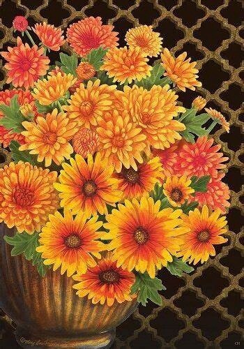 Fall Mums House Flag
