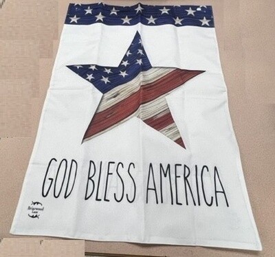 God Bless America Star House Flag