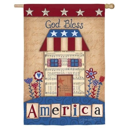 House God Bless America House Flag