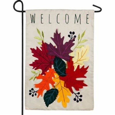 Fall Welcome Leaves Garden Flag
