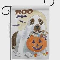 Halloween Boo Dog Garden Flag