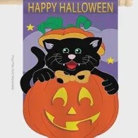 Black Cat Halloween House Flag