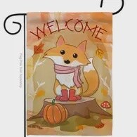 Welcome Fall Foxy Garden Flag