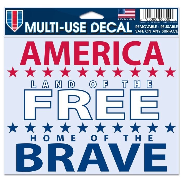 Multi Use Decal, Pattern: America Free Brave