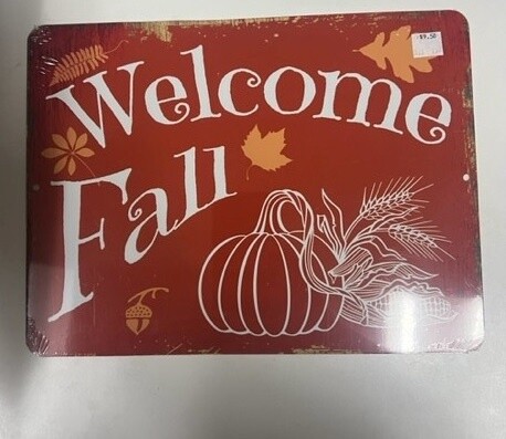 Welcome Fall Metal Sign