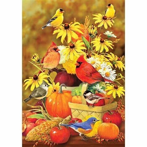 Autumn Songbirds Garden Flag