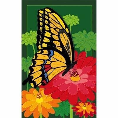 Blossoms and Butterfly Garden Flag
