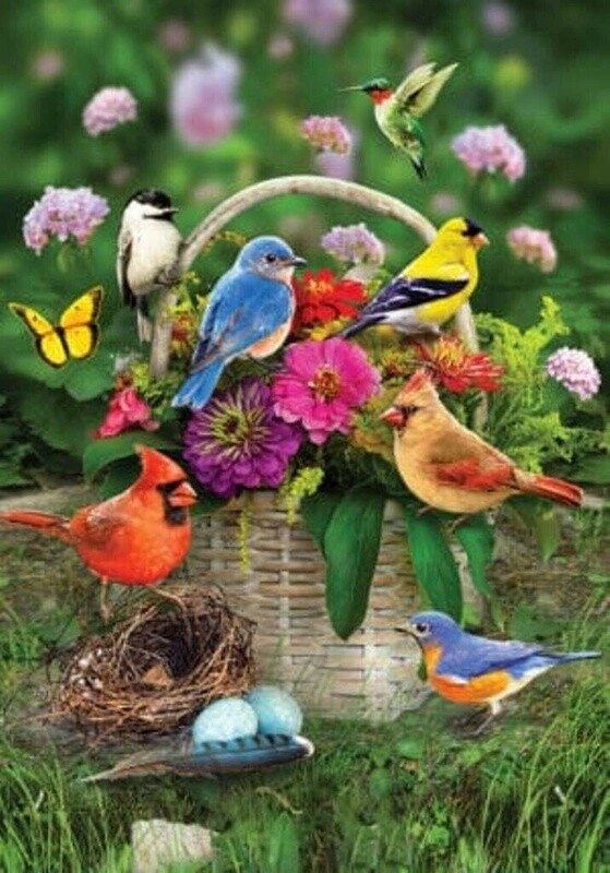 Songbird Basket Garden Flag