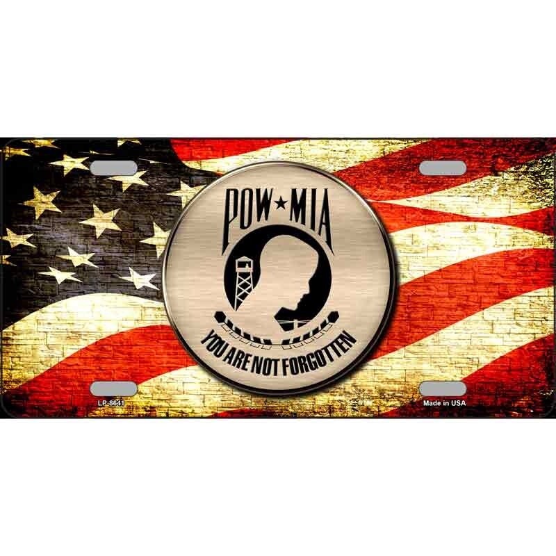 POW MIA with Flag License Plate