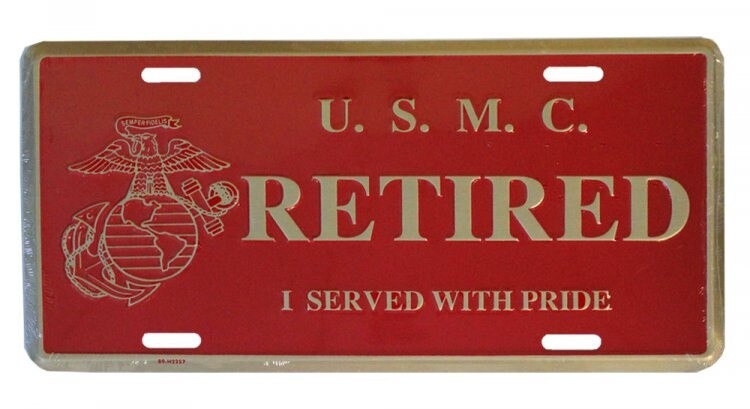US Marines Retired License Plate