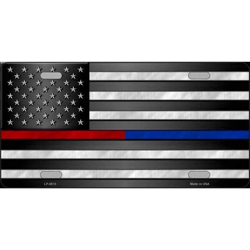 Thin Red Blue License Plate