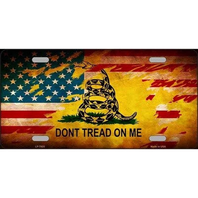 Dont Tread on Me US Flag License Plate