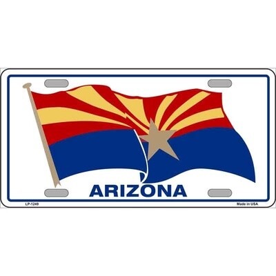 Waving AZ Flag License Plate