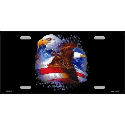 American Flag Eagles License Plate