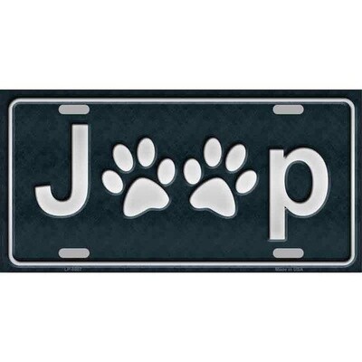 Jeep Paws License Plate