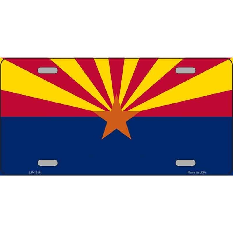 Arizona Flag Small Star License Plate