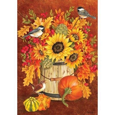 Chickadee Sunflowers Garden Flag