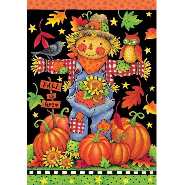Scarecrow and Pumpkin Garden Flag