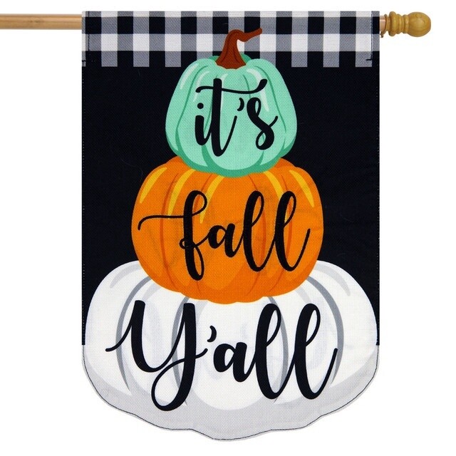 It's Fall Ya'll Burlap Garden Flag