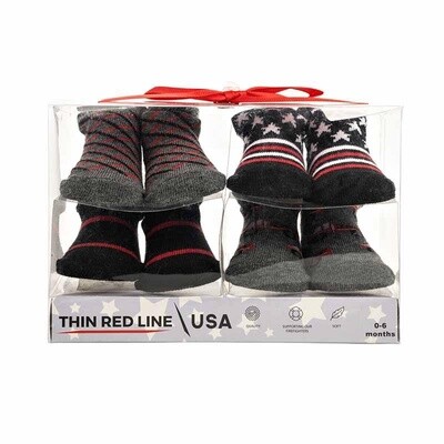 Thin Red Line Baby Socks Gift Pack
