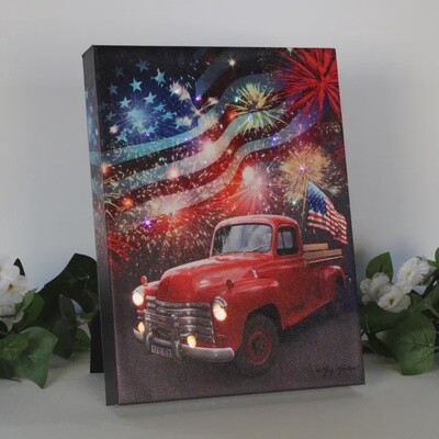 Fireworks 8x6 Lighted Tabletop Canvas