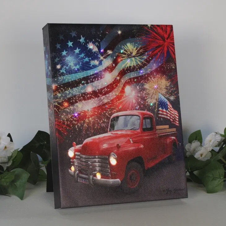 Fireworks 8x6 Lighted Tabletop Canvas