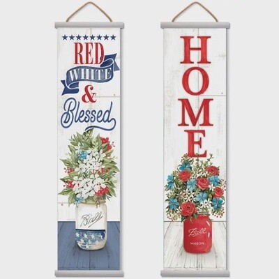 Red, White, and Blessed Reversible Indoor/Outdoor Banner