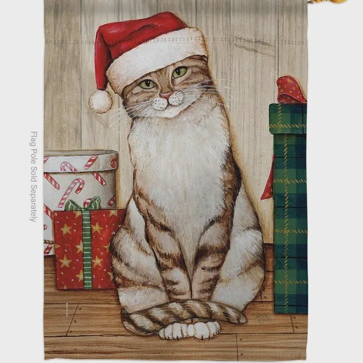 Christmas Kitty Garden Flag