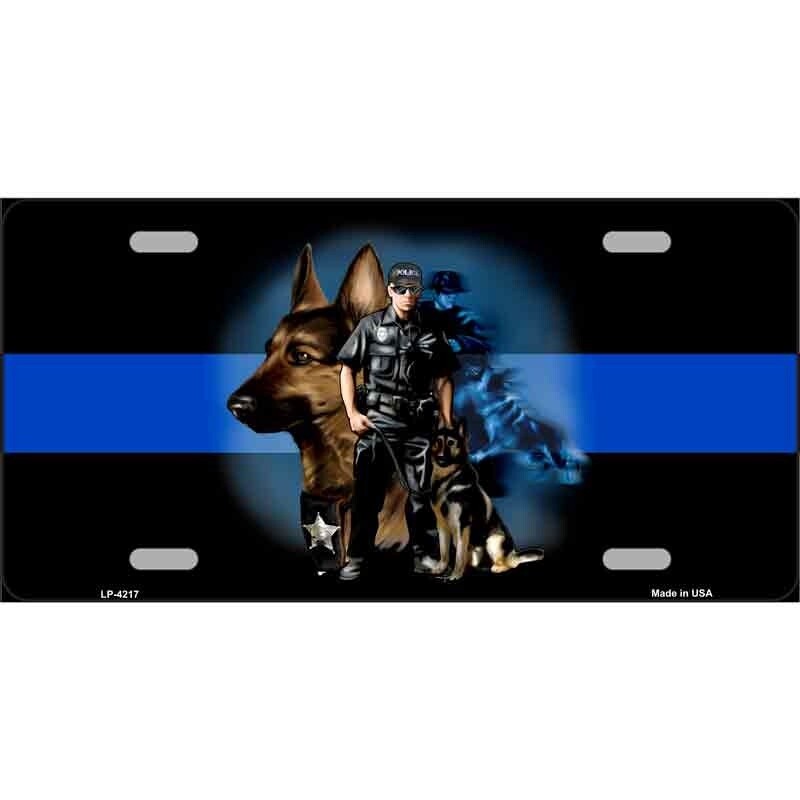Thin Blue Line Police K-9 License Plate