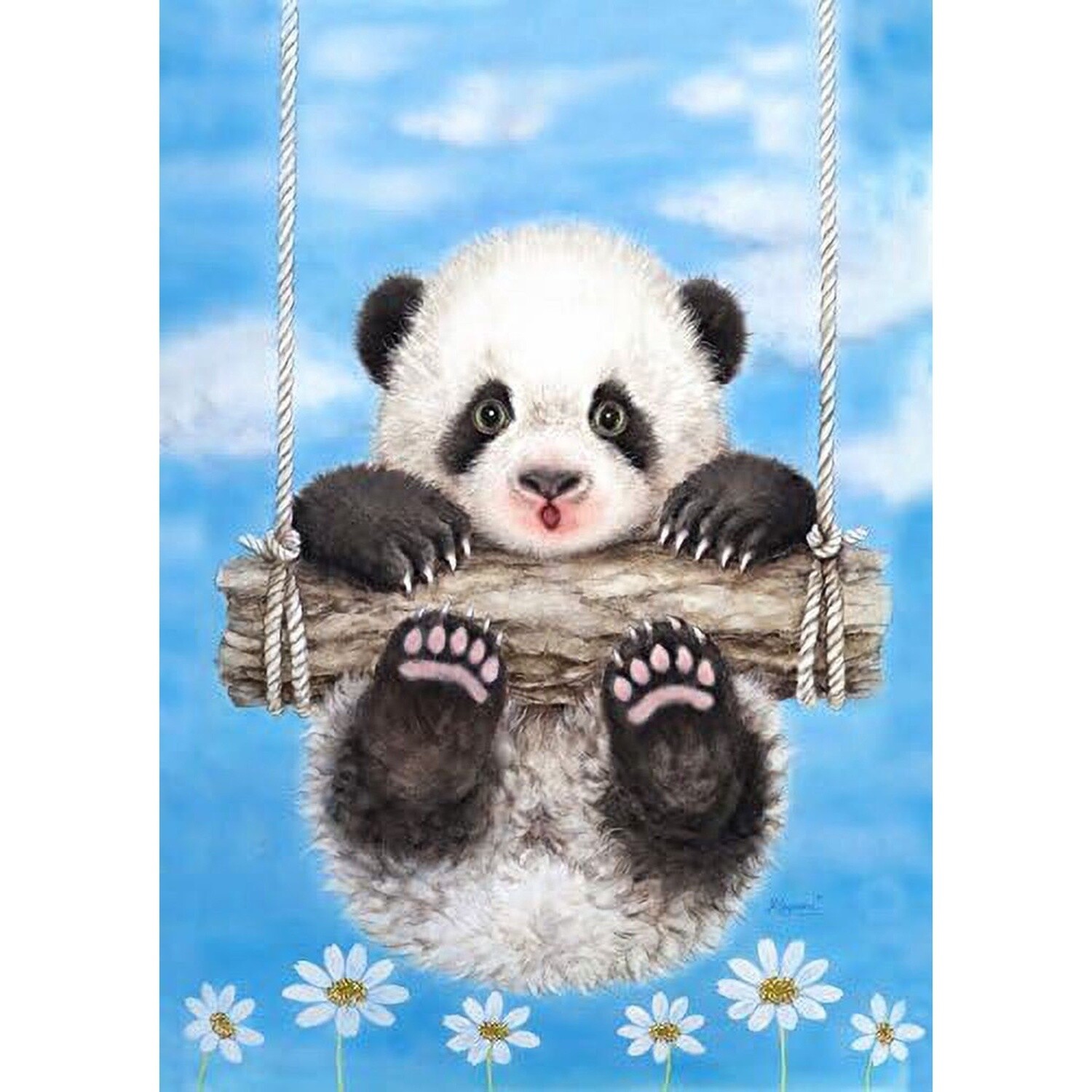 Hanging Panda Garden Flag