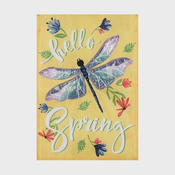 Spring Dragonfly Garden Flag