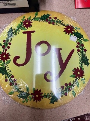 Joy Round Metal Sign