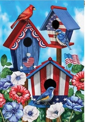 American Birdhouses Garden Flag