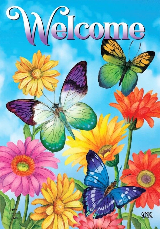 Fluttering Butterflies Garden Flag