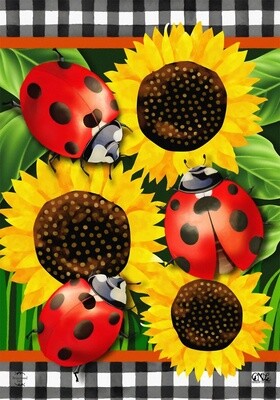 Ladybugs and Sunflowers Garden Flag