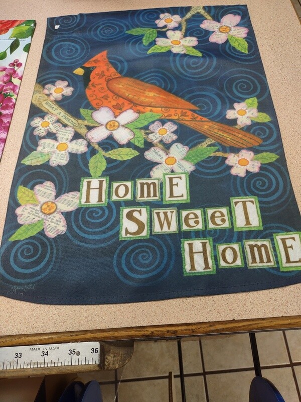 Cardinal Home Sweet Home Garden Flag