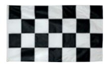 Black and White Checkered Nylon Flag
