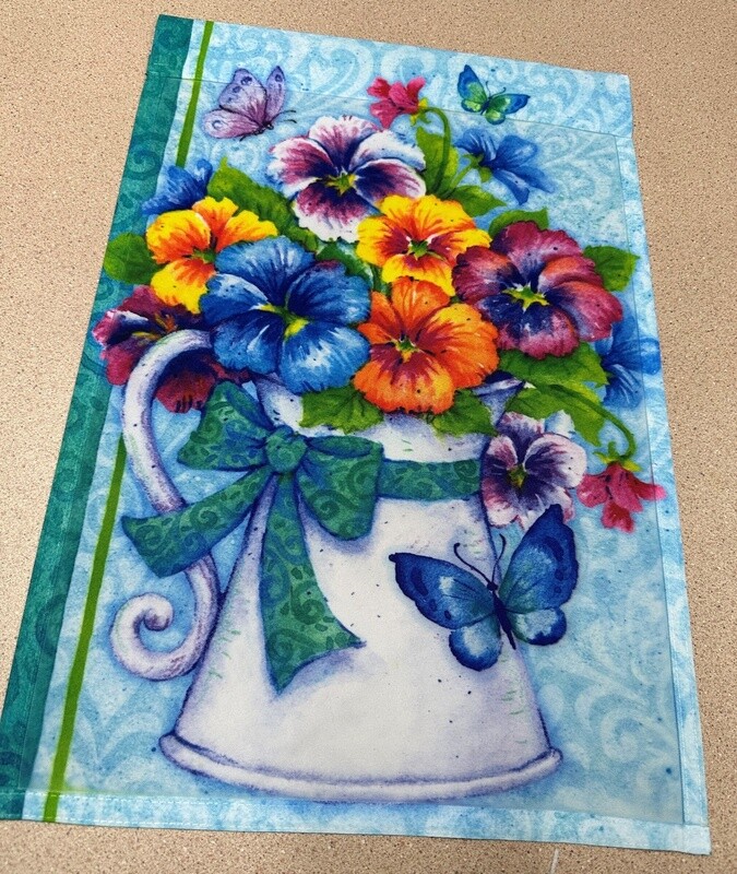 Watering Can Flowers Garden Flag