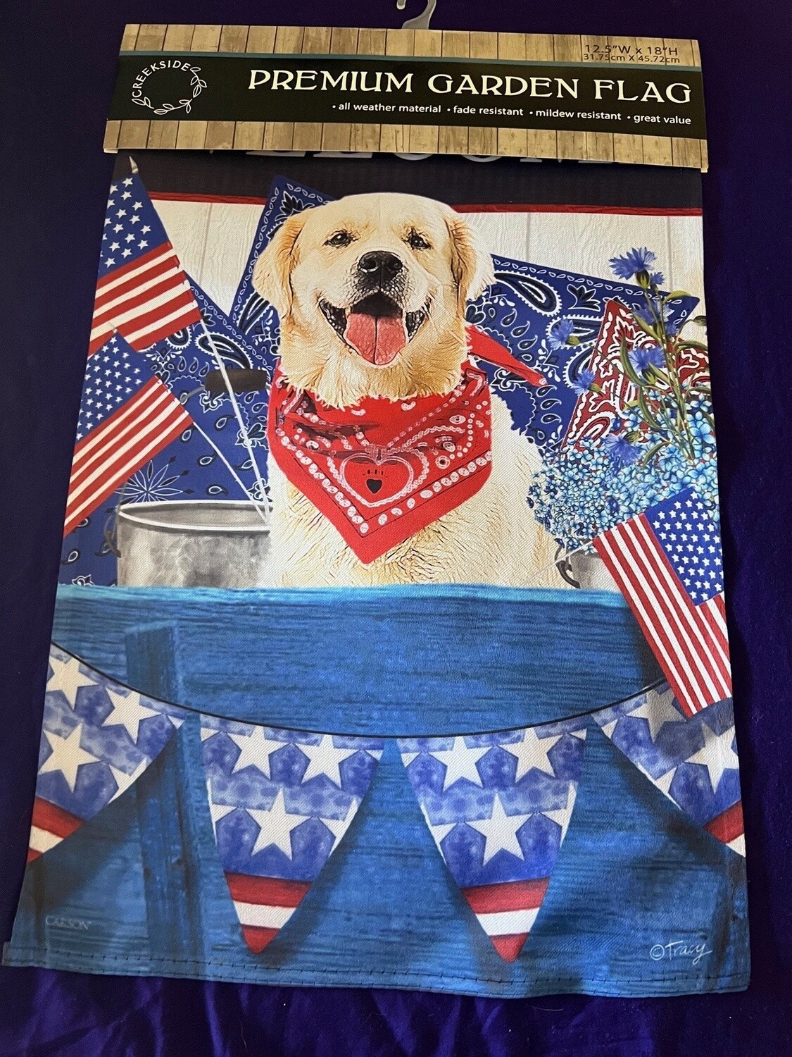 Americana Dog Garden Flag