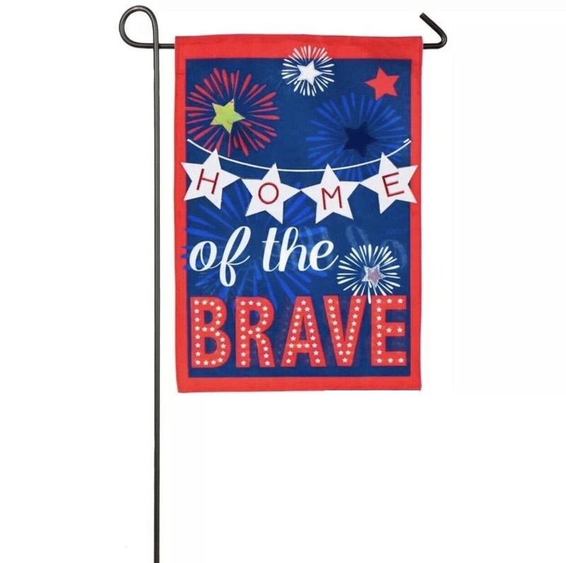 Home of the Brave Applique Garden Flag