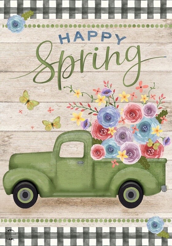 Happy Spring Pickup Garden Flag