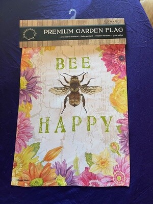 Bee Happy Flowers Garden Flag