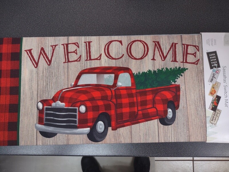 Holiday Plaid Truck Sassafras Switch Mat