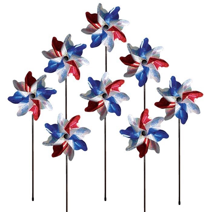 Red, White &amp; Blue Sparkle Pinwheel Spinner