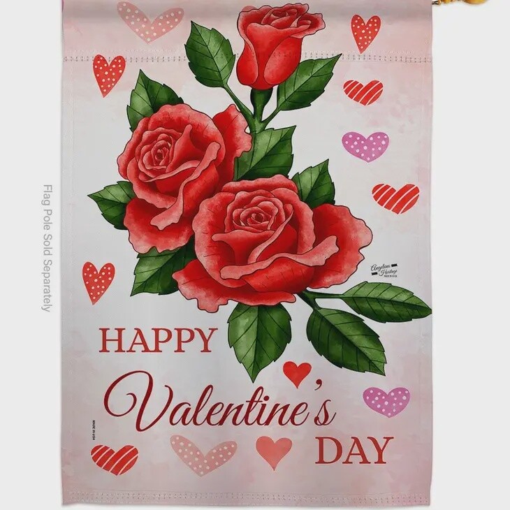 Valentine Roses House Flag