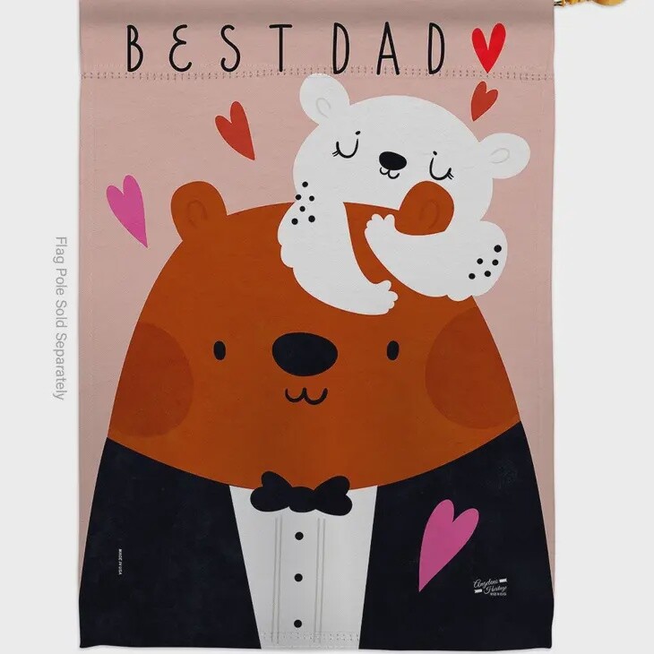 Bear Fathers day Garden Flag
