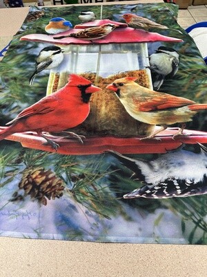 Winter Red Cardinal House Flag