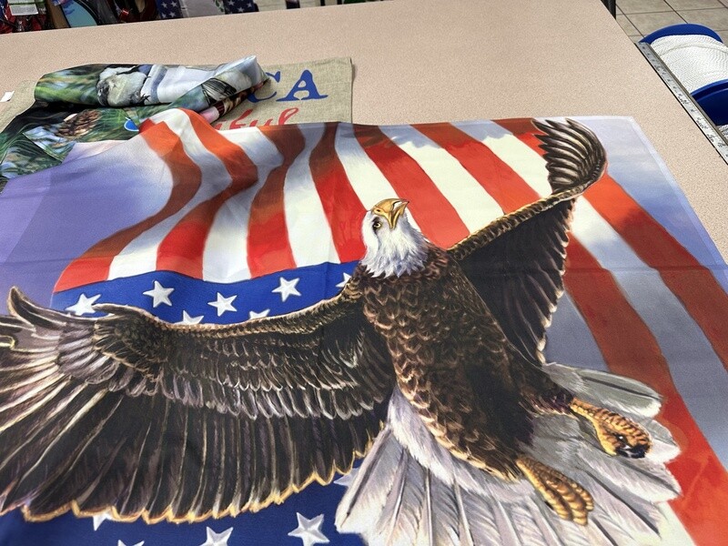 Eagle with Flag House Flag