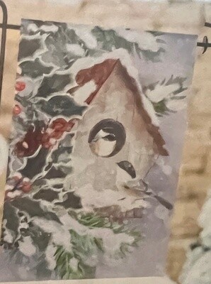 Winter Birdhouse Garden Flag