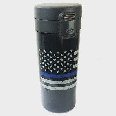 Thin Blue Line American Flag Thermos